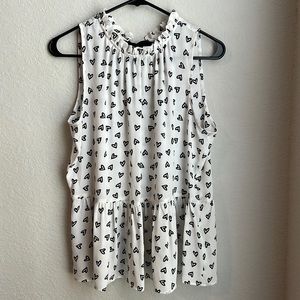 Women’s LOFT Peplum Heart Sleeveless Blouse Size Medium